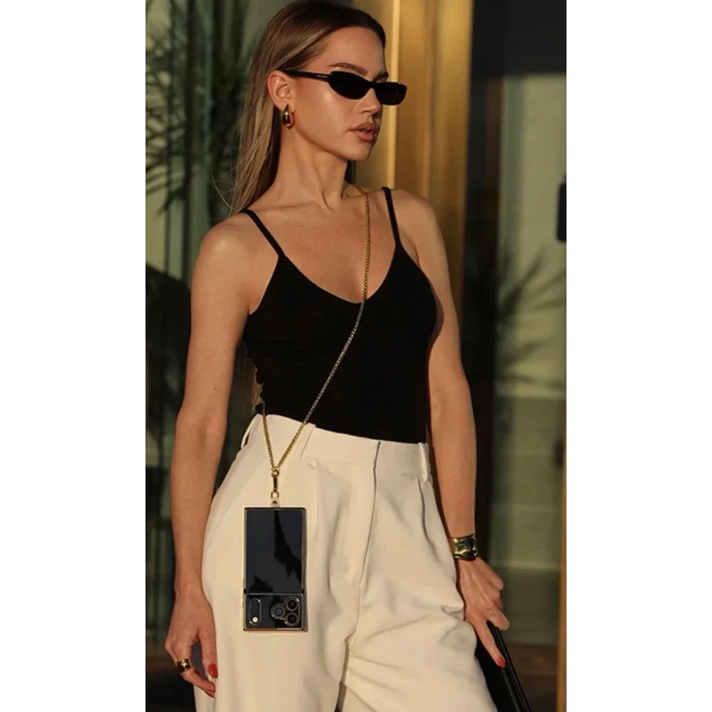 Flaunt Crossbody Strap Gold Wheat Chain For All Cellphones Universal Fit To Case